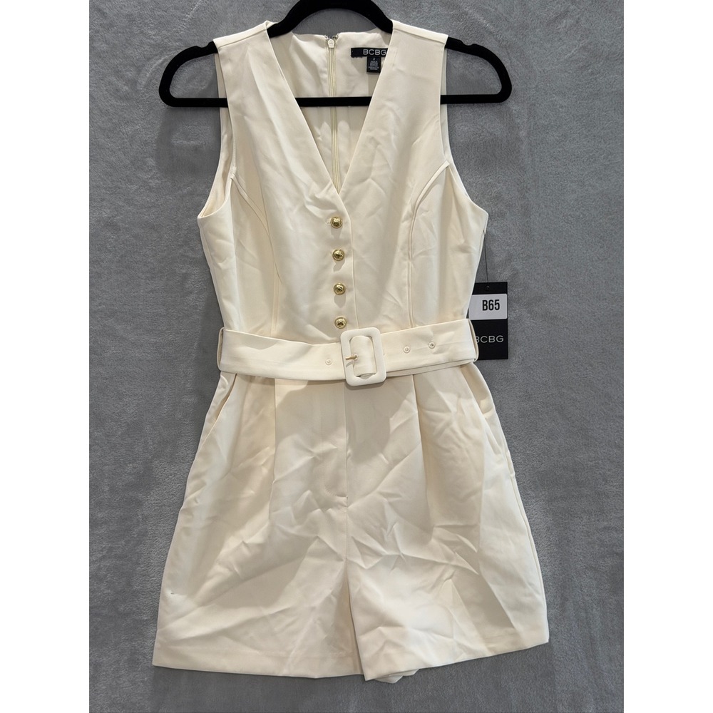 NWT BCBG Women's Iconic Stretch Sleeveless Romper 2 $149 - Picture 5 of 16